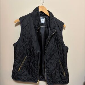 Old Navy Women's Dark Quilted Vest with Gold Accents